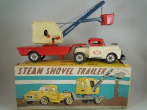 1955 Tin Friction Steam Shovel Trailer